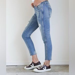 Amo Stix cropped jeans in Spin the Bottle wash